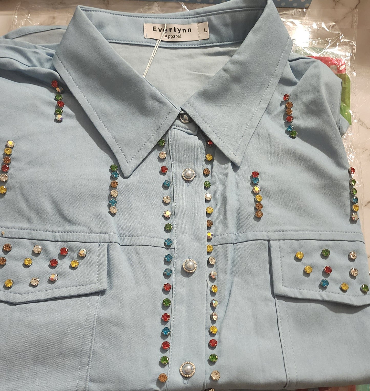 Blusa Denim Light blue