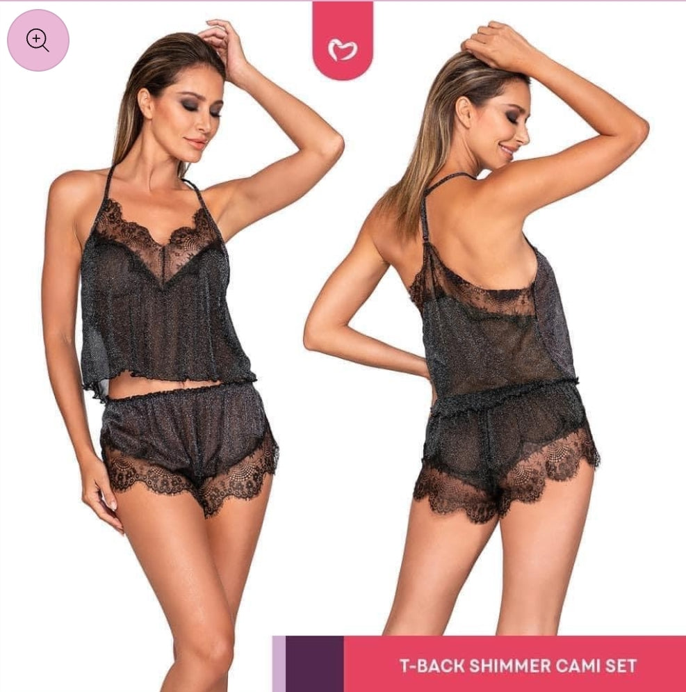 Shimmer sexy cami set