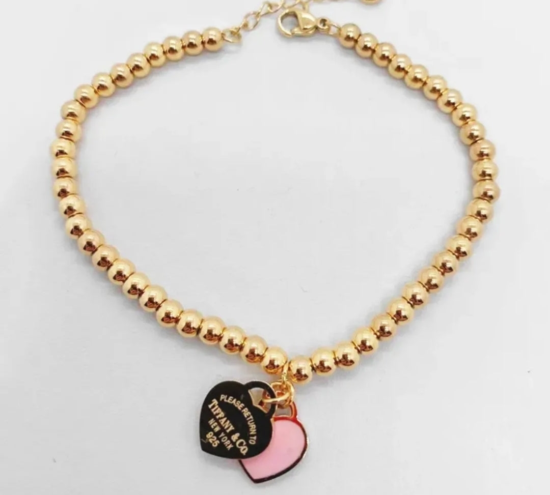 Pulsera Con Corazones