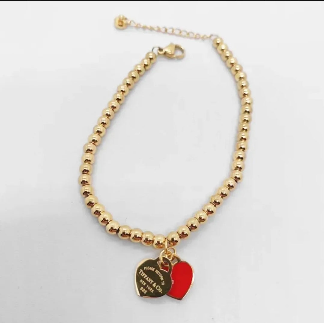 Pulsera Con Corazones